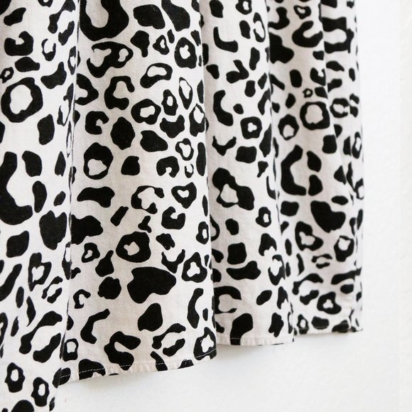 Who What Wear Linen Blend Leopard Animal Flutter Sleeves Tiered Midi Dress XXL - Picture 14 of 16